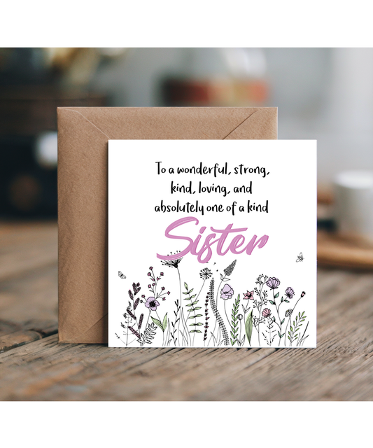 Birthday Card Special Message for a Wonderful Sister