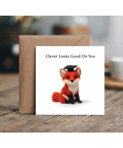 2D felt style fox graduation clever looks good on you