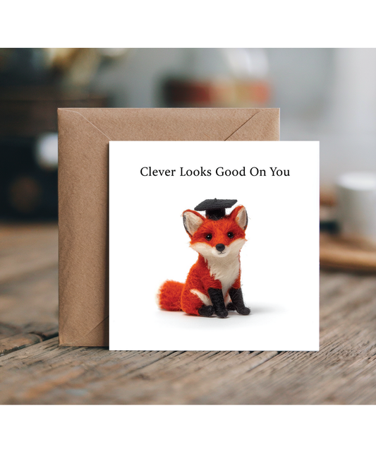 2D felt style fox graduation clever looks good on you