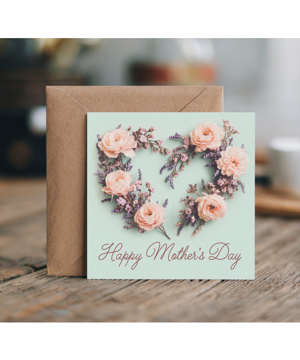 Happy Mother’s Day Card Flowers in a heart for Her