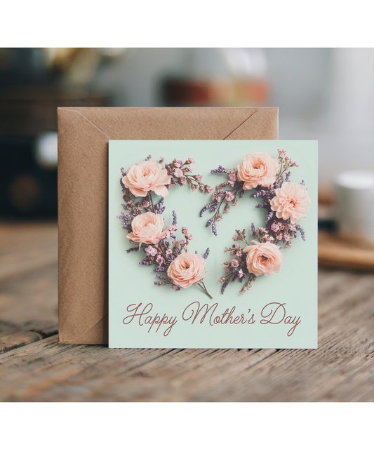 Happy Mother’s Day Card Flowers in a heart for Her