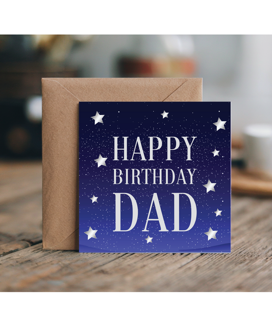 Navy and Gold happy birthday Dad
