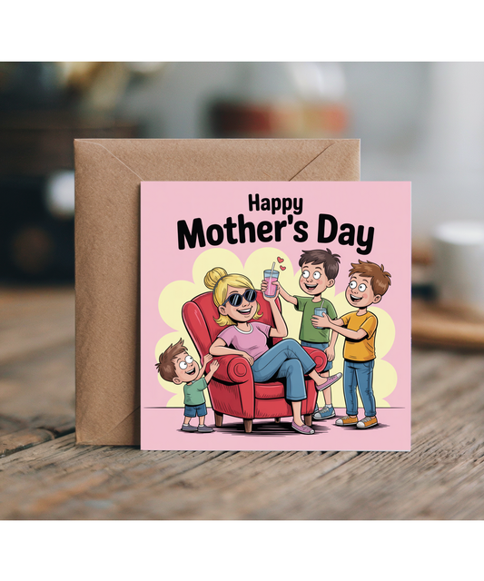 Happy Mothers Day Card for a Fabulous Boy Mum from Sons