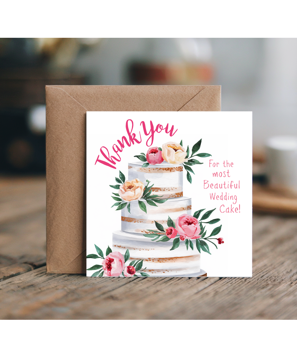 Wedding Caterer Thank You Card for the Most Beautiful Cake