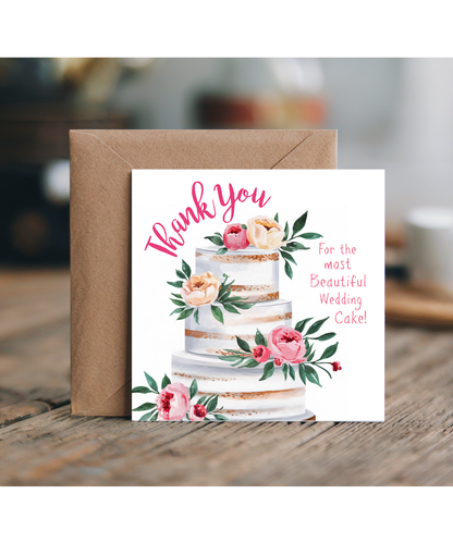 Wedding Caterer Thank You Card for the Most Beautiful Cake