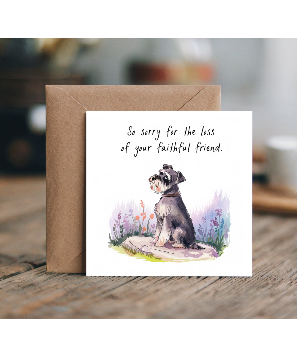Sympathy Card for the Loss of a Pet Dog Faithful Friend Miniature Schnauzer