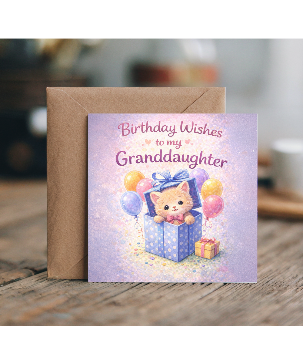 Birthday wishes to my Granddaughter adorable kitten