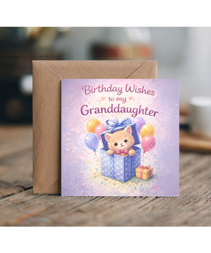Birthday wishes to my Granddaughter adorable kitten