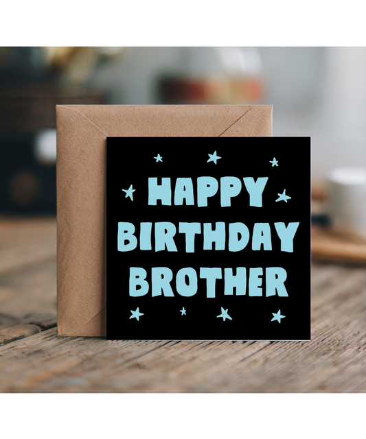 Happy Birthday Card for Brother with Blue Stars