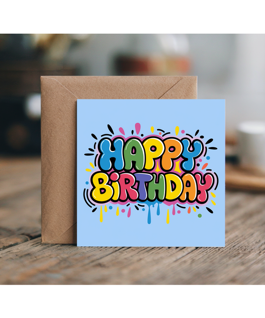 Happy Birthday street art Haring style