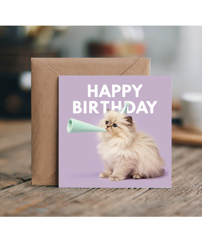 Happy Birthday Persian kitten Card