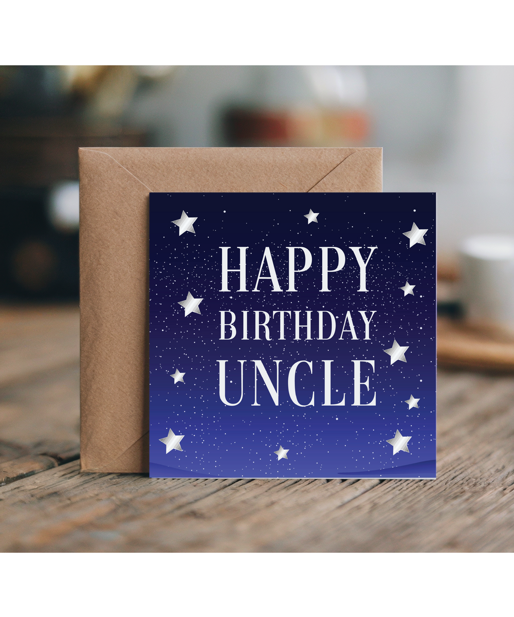 Navy and Gold happy birthday Uncle