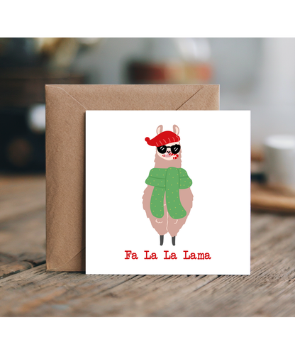 Funny Christmas Card for Friend Fa La La Lama