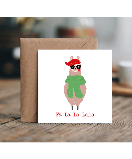 Funny Christmas Card for Friend Fa La La Lama