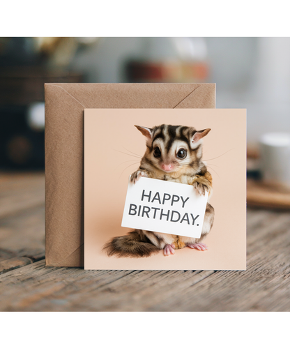 Happy Birthday card sugar glider cute