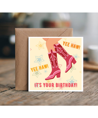 orange and yellow yee haw cowboy birthday