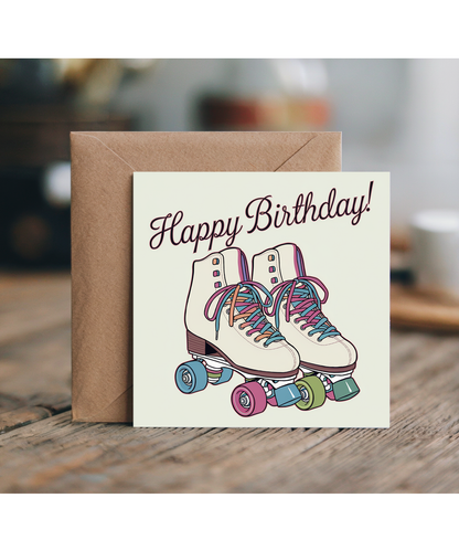 Happy Birthday Card Roller Skates