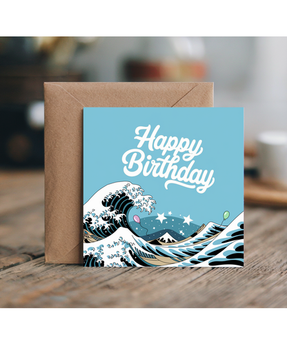 Happy Birthday Card The Great Wave Kanagawa