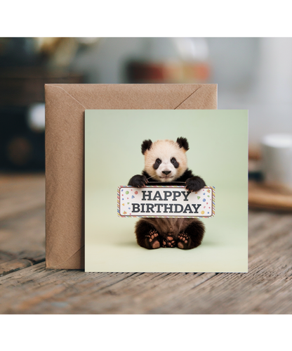 Happy Birthday card panda cute for her
