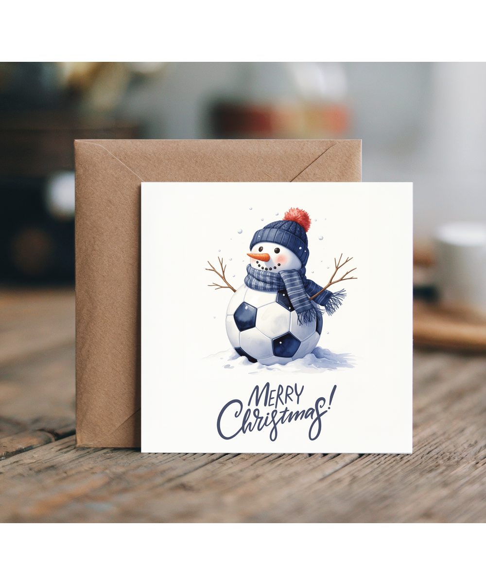 Merry Christmas football snowman