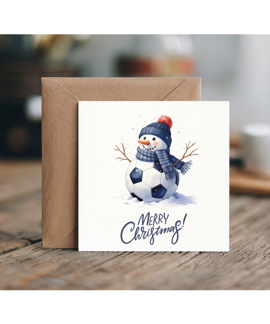 Merry Christmas football snowman