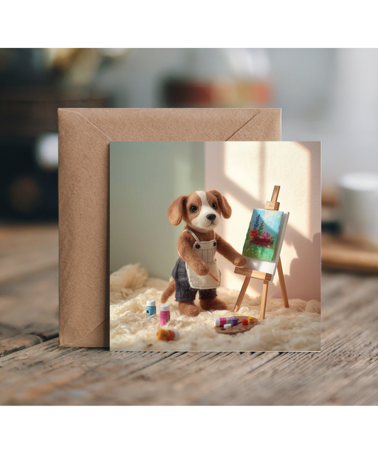 2D felt style dog artist