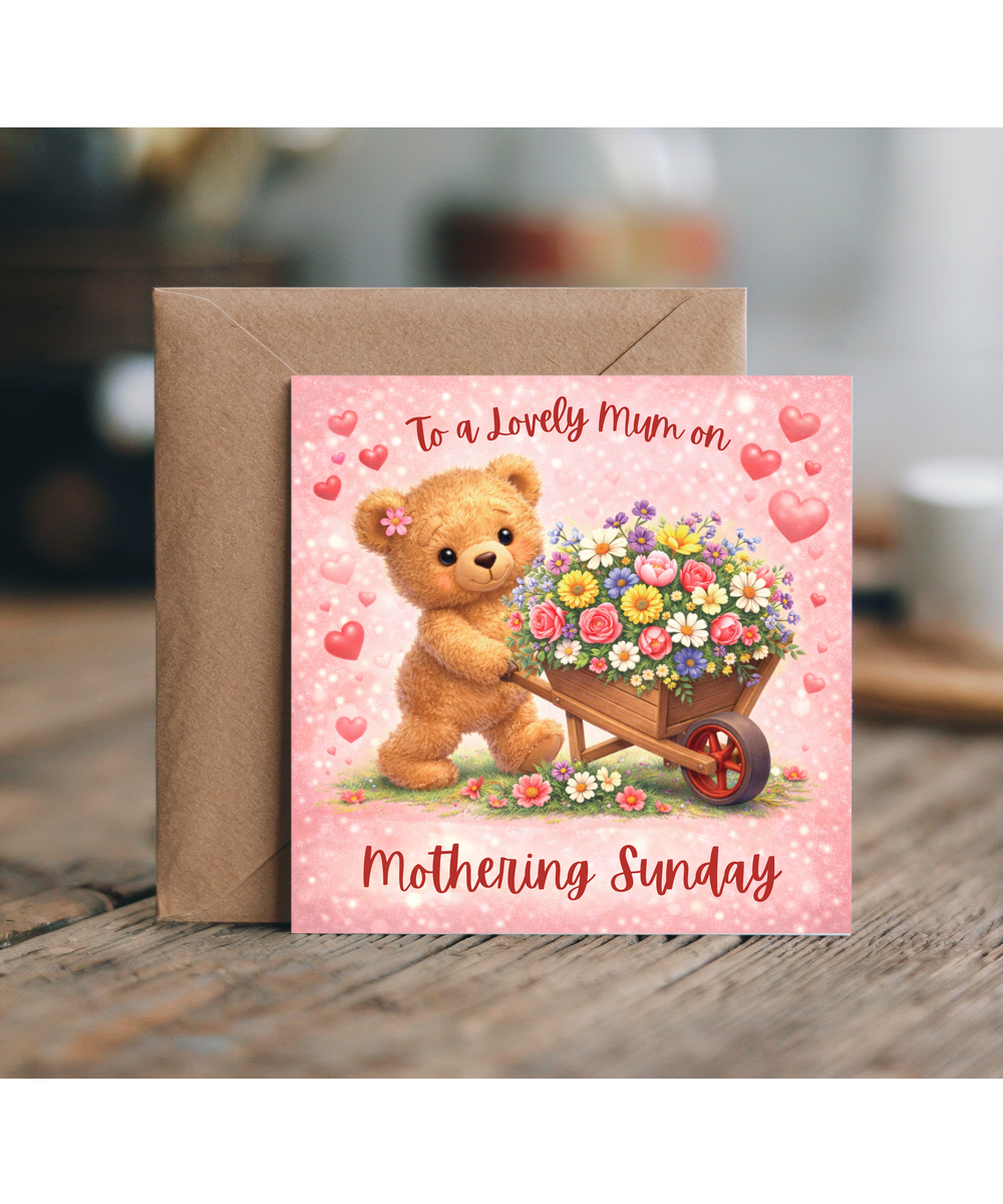 To a lovely mum on Mothering Sunday, adorable teddy