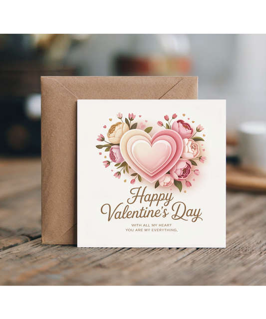 Happy Valentine's Day, with all my heart you are my everything