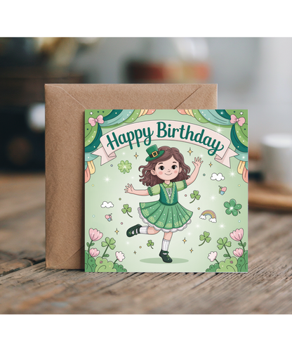 Childrens Birthday Card Little Irish Dancer for Daughter