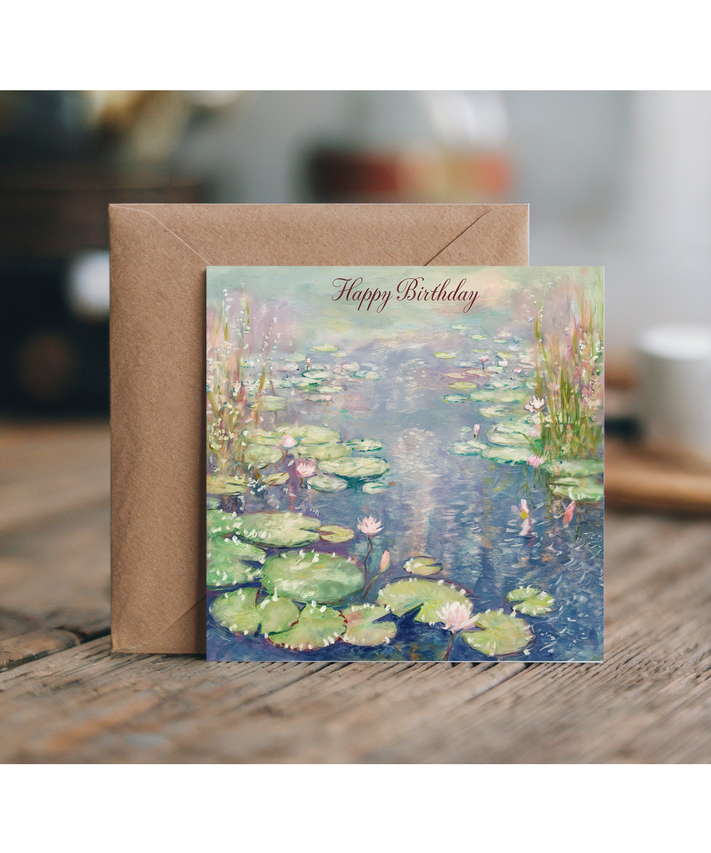 Happy Birthday Card Money Water Lilies