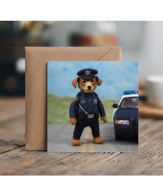2D felt style dog Police officer