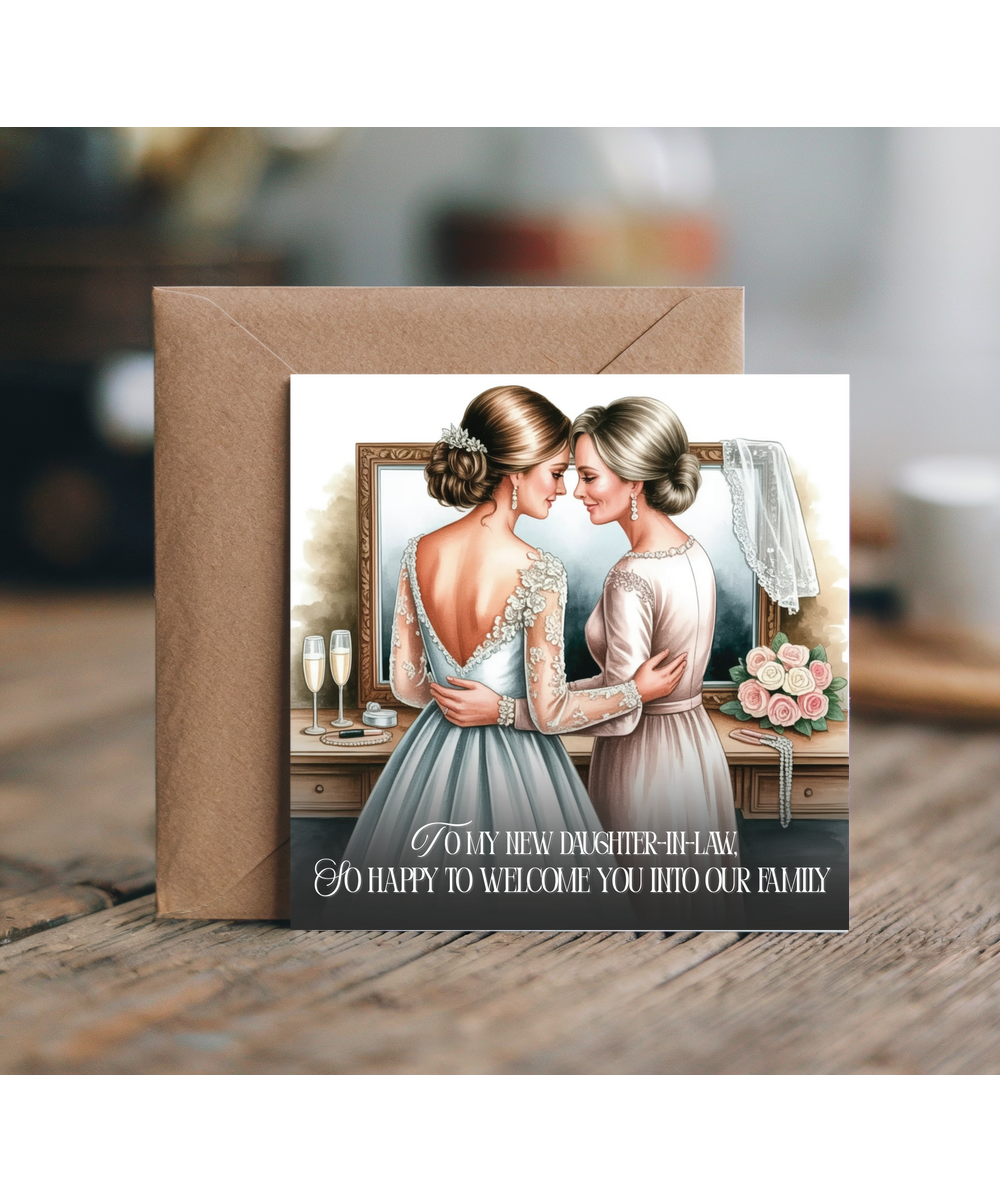To my new daughter-in-law, so happy to welcome you into our family