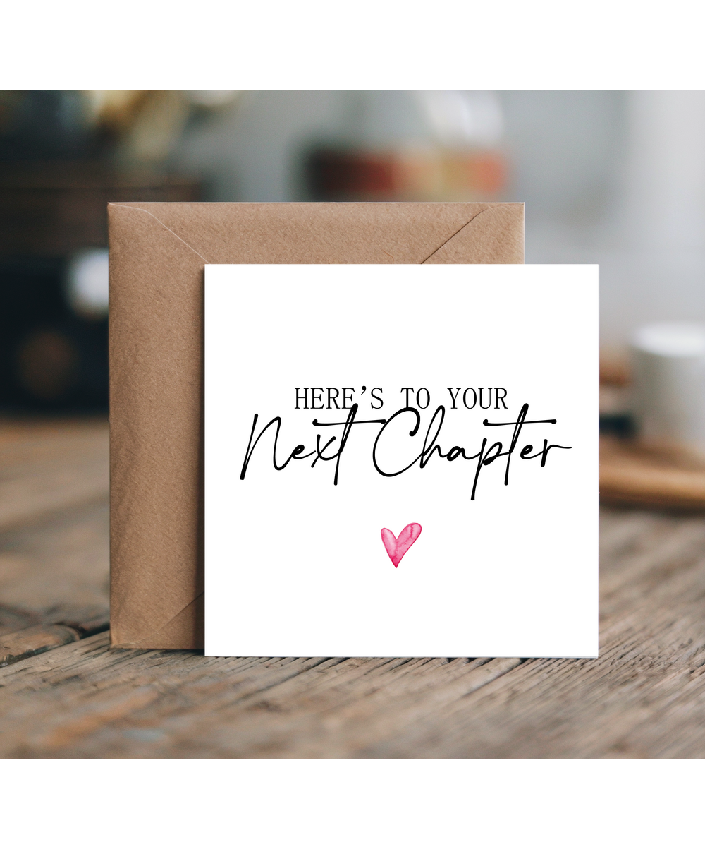 Goodbye Card for Colleague Heres to Your Next Chapter Minimalist Design