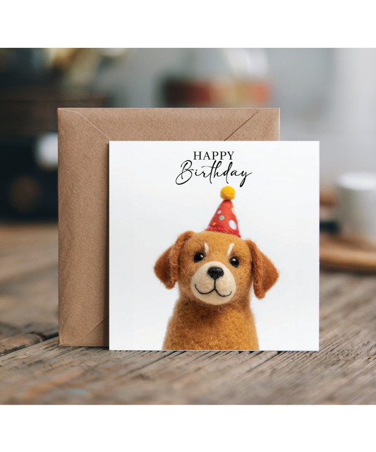 Birthday 2D felt style dog