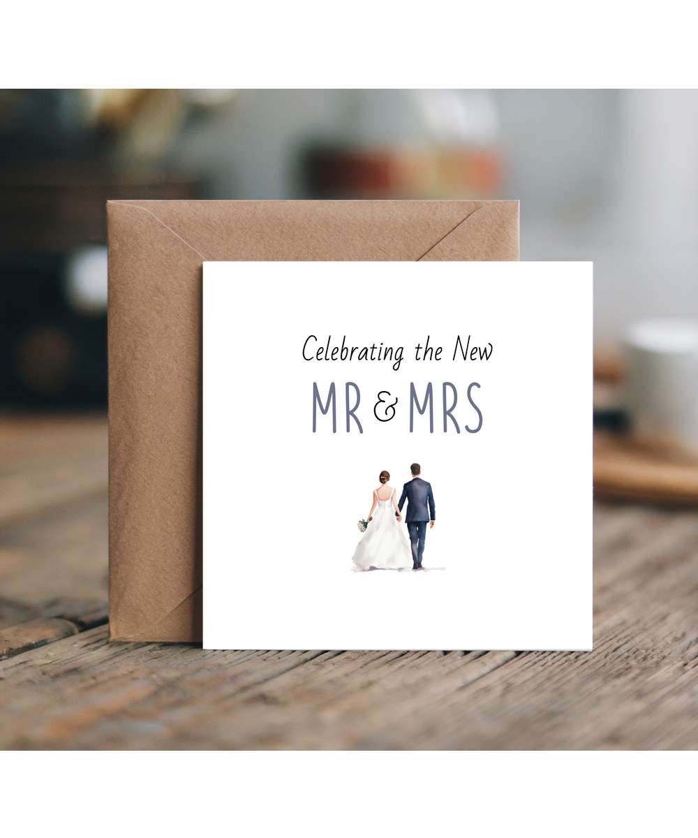 Elegant Wedding Greeting Card Celebrating the New Mr and Mrs