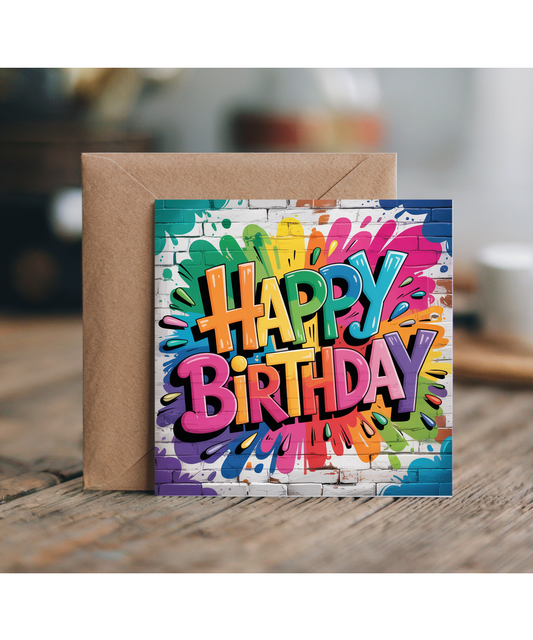 Graffiti Style Happy Birthday Card for Boys Best Mate Friend Brother Son Grandson Nephew