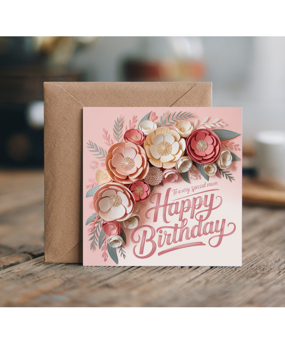 Birthday Card To a Very Special Mum with Pretty Flowers