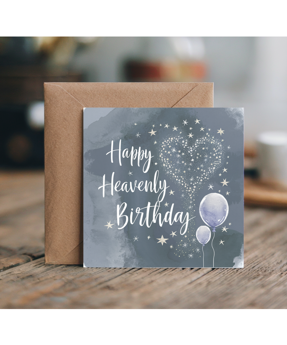 Happy Heavenly Birthday Anniversary Card for a Loved One in Heaven