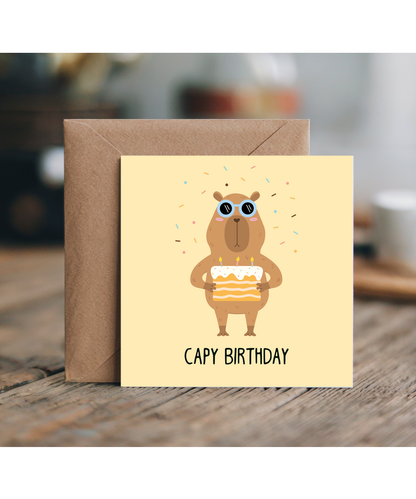 Capy Birthday Card Capybara Pun