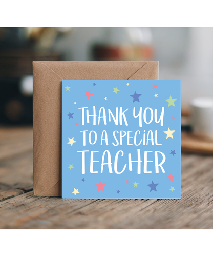 Teacher Thank You Card Nursery Primary School with Starry Design