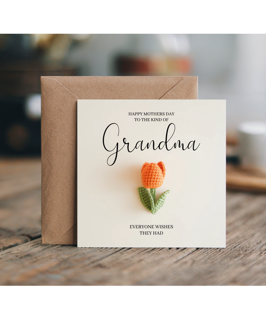 Happy Mothers Day Grandma crocheted tulip