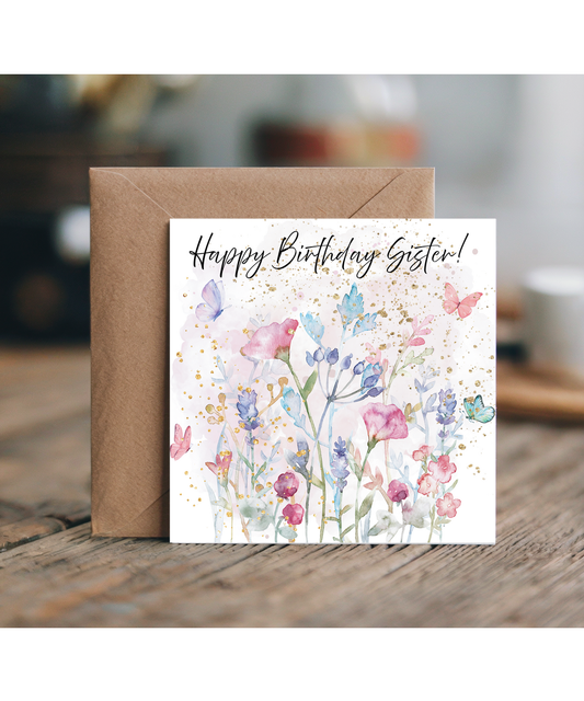 Butterfly happy birthday sister