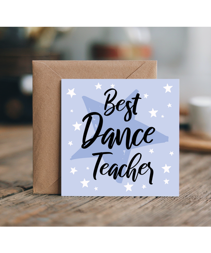 Teacher Thank You Card Star Design Best Dance Teacher