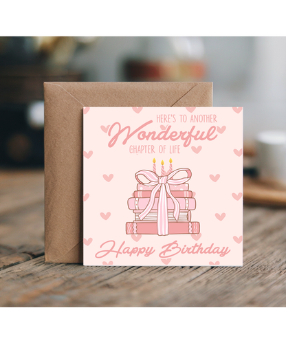 Happy Birthday Card Here's to another wonderful chapter