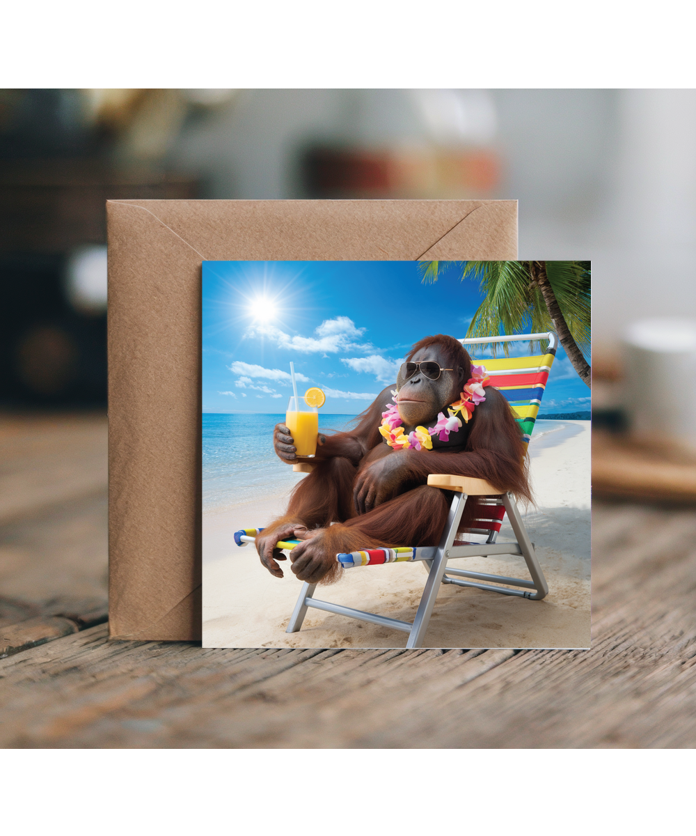 Orangutan on the beach