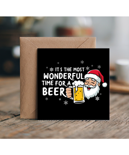 Funny Christmas Card for Dad The Most Wonderful Time for a Beer