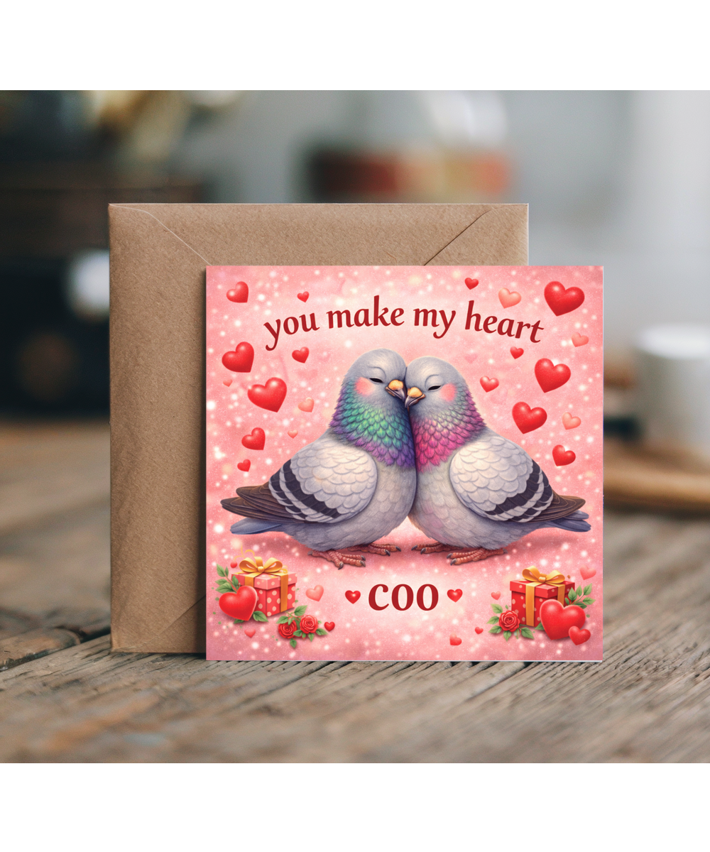 You make my heart coo anniversary, valentine's day