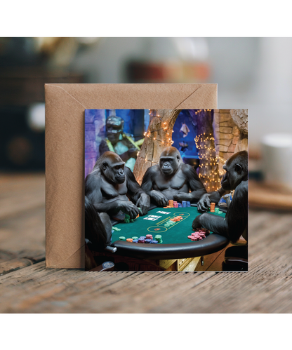 Gorillas playing poker