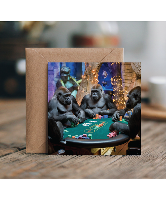 Gorillas playing poker