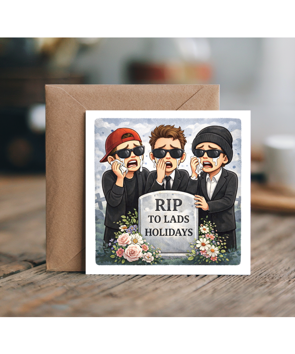 RIP to lads holidays funny cartoon engagement wedding